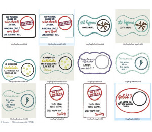 Stickserie ITH - Mug Rug 23x Freche Sprüche